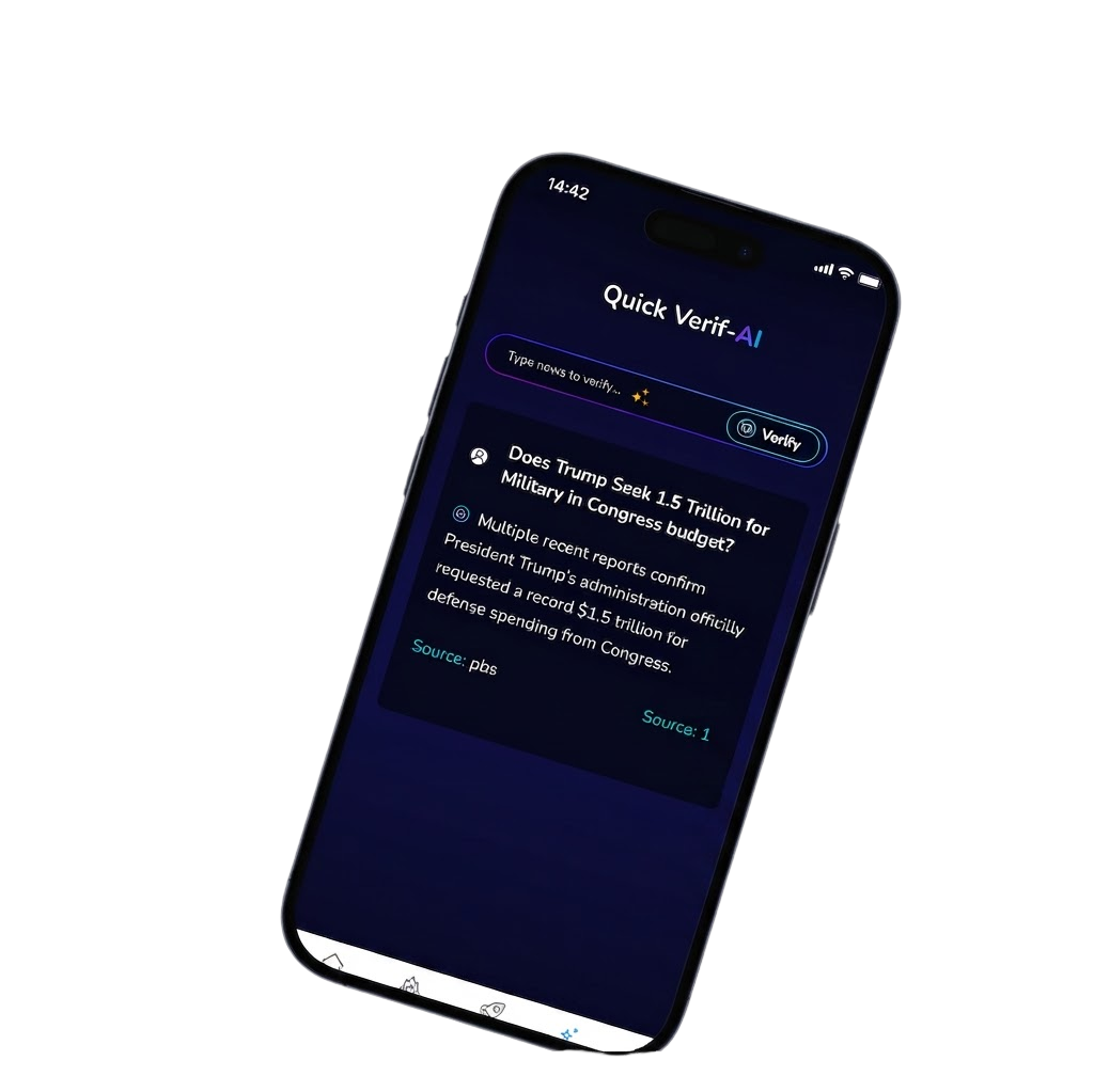 Quick Verif-AI result screen on a phone